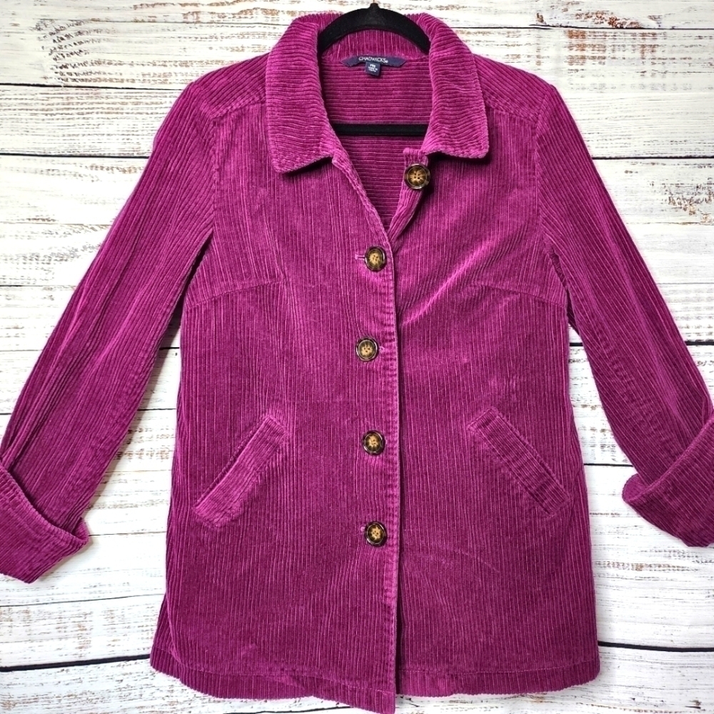 CHADWICKS VINTAGE HOT PINK SIZE M PETITE CORDUROY BLAZER JACKET COAT WOMEN'S - Picture 3 of 17